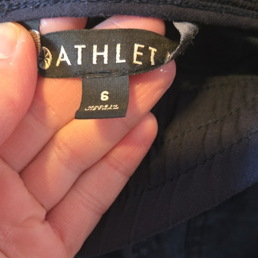 Athleta Dark Blue 100% Linen Jogger Pants - Picture 4 of 5